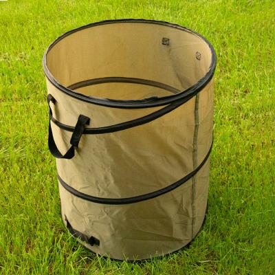 China 113L 91L 37.8L Waterproof Garden Leaf Woven Basket Garden Waste Bag Compound Garden Bags With Cover for sale