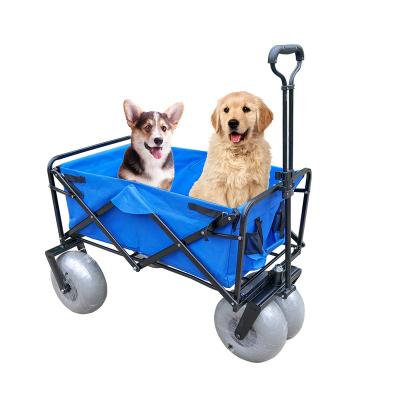 China Lightweight Folding Cart Customized Heavy Duty Collapsible Folding Garden Trolley Service Cart Camping Beach Truck for sale