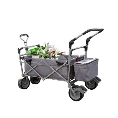 China 4 Wheel 660lbs Garden Cart Easy Folding Outdoor Service Folding Beach Cart for sale