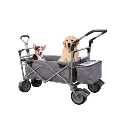 China Best Selling Easy Folding Garden Cart Heavy Duty Folding Utility Cart With Handle 650 Pound Capacity Garden Tool Cart for sale