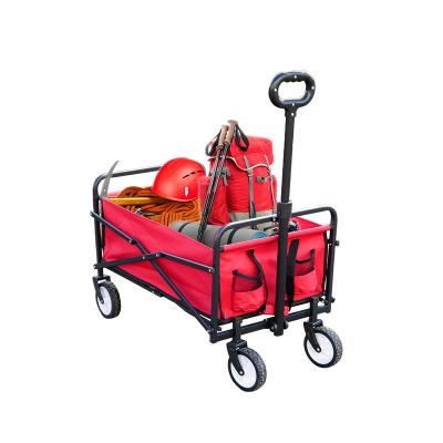 China Easy Folding Beach Cart All Terrain Folding Cart with Canopy and Universal Wheel and Adjustable Handle for sale