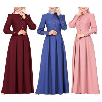 China Retro ethnic dress 324 style factory supply edge dress long decorative buckle wide fitting thin female direct border sleeve for sale