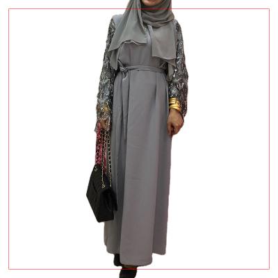 China New Casual Daily Formal Arab Clothing Fashion Muslim Tassel Splicing Long Sleeve Dress Border Women Wear for sale