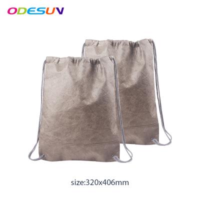 China New Waterproof BSCI Audit Sedex 4P Dupont Material Promotional Colorful Drawstring Bag for sale