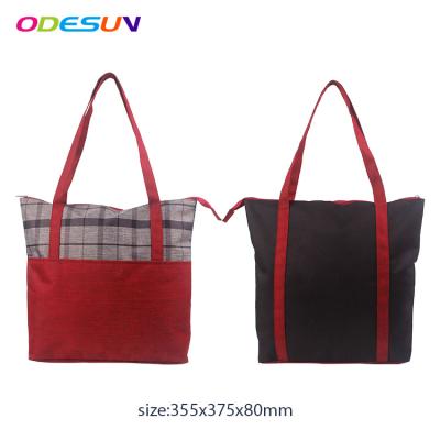 China 100% New Sedex Material 4P Eco-Friendly BSCI Audit Promotional 300D Polyester And Nonwoven Tote Bag for sale