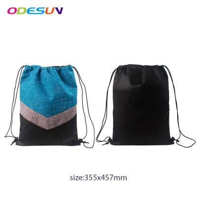 China New waterproof BSCI audit material Sedex 4P promotional colorful canvas fabric and non-woven drawstring bag for sale