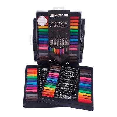 China Stylish Water Color Marker Set 30pcs Water Color Marker Set 15 Colors 2pcs Each Color Gift Box Packing Double Tip Washable Water Color Parks Art Markers for sale