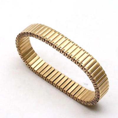 China Fashion Jewelry Wholesale Environmental Friendly Elastic Stretchy Metal Color Claw Chain Stainless Steel Gold Plated Bracelet For Men And Women for sale