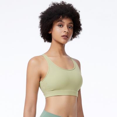 China 2021 Solid Moisture Breathable Wicking 74%Chinlon 26%Spandex Yoga Set Bra for sale