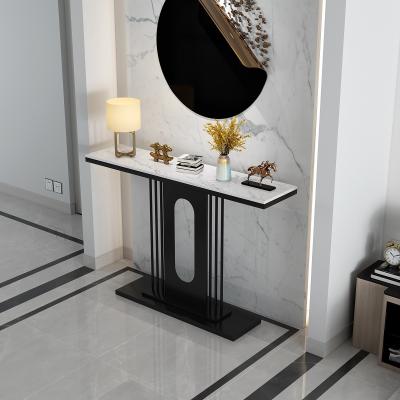 China Wholesale Convertible Side Entry Console Table Stainless Steel Black Marble Console Table for sale