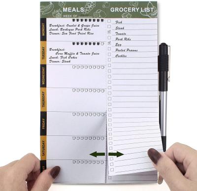 China Meal Planners Meal Planners Self Adhesive Weekly Planner Pad Magnetic Meal Menu Planner for Fridge Door with Perforated for sale