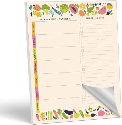 China 52 Sheets 7x 10inch Self Adhesive Magnetic Weekly Meal Planner Notepad with Tear Out Grocery List for Fridge What to Eat Pad for sale