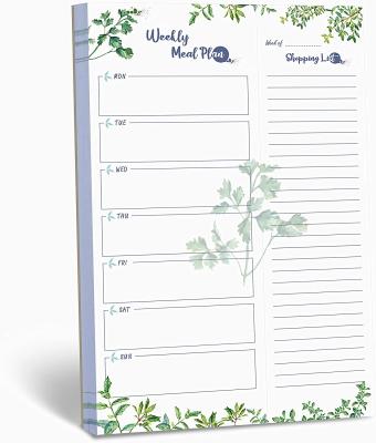 China Self-Adhesive 90 Page Meal Planner Weekly List Notepad with Tear Out Grocery List and Magnetic Base for sale