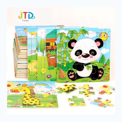 China Imaginative Play Puzzles for Kids Toddler Puzzles Colorful 9 Piece Wooden Brain Teasers for Preschool Children Educational Study for sale