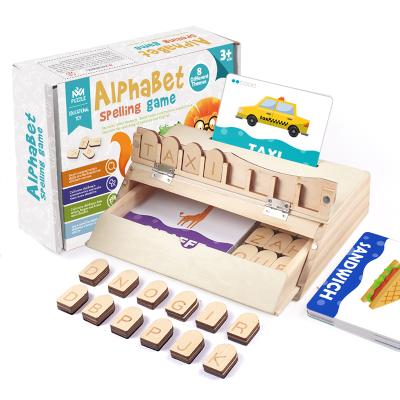 China Intelligence Montessori English Flash Card Montessori Card Toys Early Learning Script Early Learning Educational Alphabet Spelling Game For Kids for sale