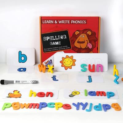 China Desk Alphabet Flash Card Sets for Toddlers 3-5 Years Old ABC Wooden Letters and Matching Word Puzzle Game for sale