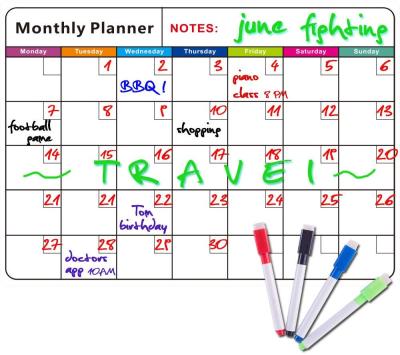 China Form Planner Weekly Monthly Dry Erase PET Whiteboard Sticker Magnetic Fridge Magnet Calendar for sale