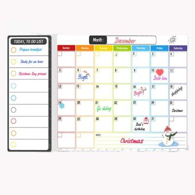 China Form Hot Selling Whiteboard Magnetic Calendar Easy Erase Dry Erase Monthly Planner For Fridge for sale