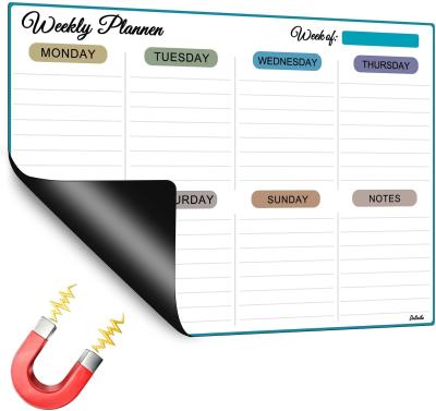 China Form Weekly Magnetic Dry Erase Calendar Fridge Design Private Whiteboard Sheet for sale