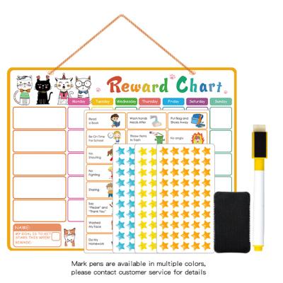 China Shape Hot Selling Reusable Self Adhesive Magnetic Chart for Home and Classroom Kid's Reward Chart for sale