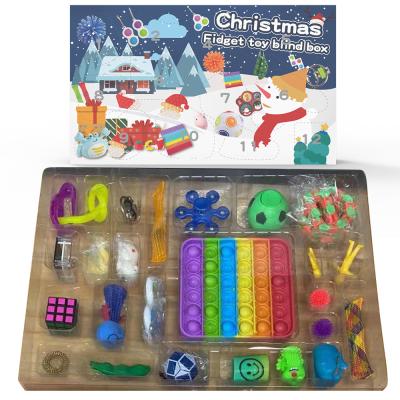 China Silicone Christmas Toys Pack Jumpsuit For Relaxing Press Release Toy Advent Calendar for sale