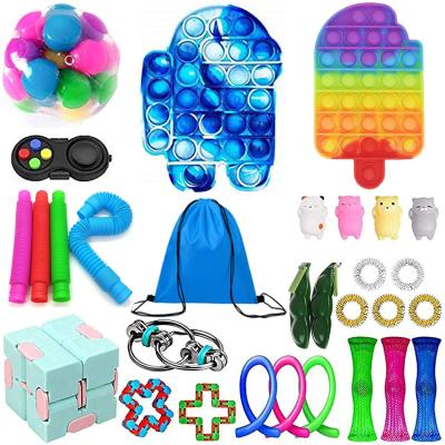 China Silicone Christmas Gifts Push Toy New Push Noise Silicone Advent Calendar Toy Set Package For Kids for sale