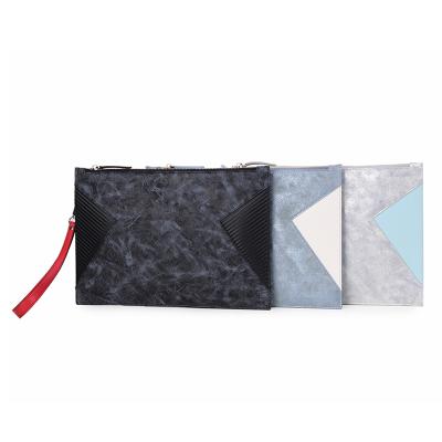 China Cheap custom made PU leather material leisure high quality price denim clutch bag classic evening clutches for sale