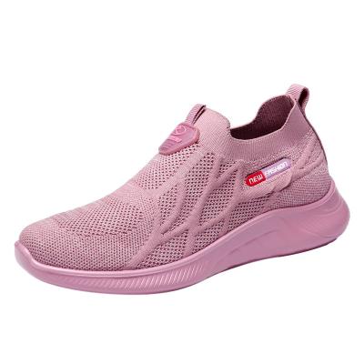 China Cushioning Cheap Women Running Shoes Sweat-absorbent Sports Sneaker Unsex Knit Cloth Fashionable Walking Casual Reflection for sale