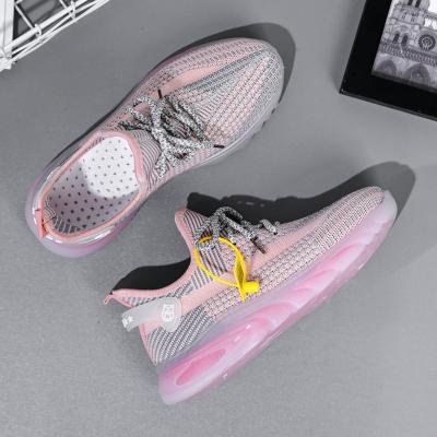 China Cushioning Wholesale Custom Light Weight Cushion Breathable Sneakers Fashion Jogging Flat Woman Feminine Net Casual Sport Shoes for sale