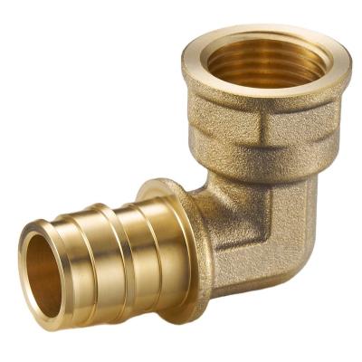 China Pipe Lines Connect Female Thread Wholesale Corrosion Resistant Elbow ASTM F1960 NPT Brass Expansion PEX Fitting for sale