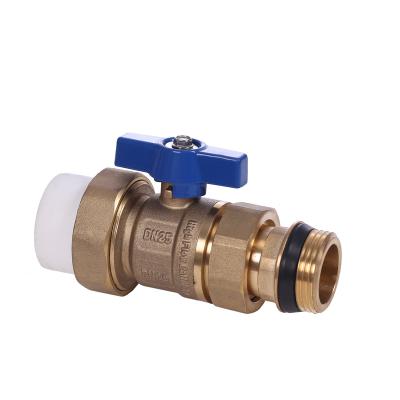 China High Quality High Durability Male Thread Reducing Ball Valve Blue Handle Brass Ball Valve Pipe Fittings for sale