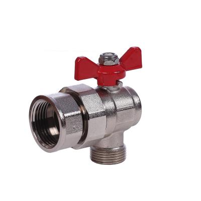 China High Quality Factory 1/2 Standard Diameter 3/4 Thread 1 Inch Full Flow Cw617n Forged Angle Hydraulic Brass Ball Valve With Butterfly Handle for sale