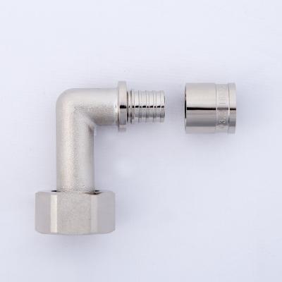 China LU16 LU20*3/4 FL brass female thread extended elbow compression tube fitting brass connection to plumb pipe for sale