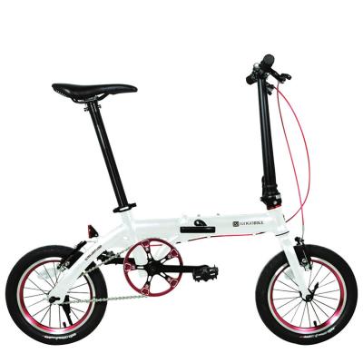 China Aluminum alloy 14 inch wheel good quality small ultrlight adult folding bike GOGOBIKE for sale