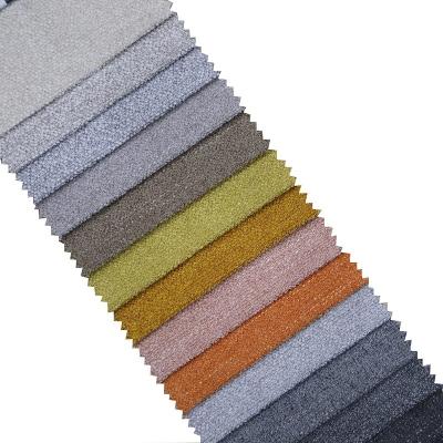 China high quality colorful 2 tone imitated linen 100% polyester linen look sofa upholstery fabric for sale