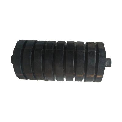 China Mining Industry Impact Roller Rubber Rings Coated Conveyor Roller Troughing Idler for sale