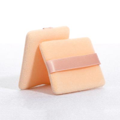 China Flocking Washable Latex Free Cosmetic Sponge Microfiber Flocking Loose Powder Makeup Puff With Private Label for sale