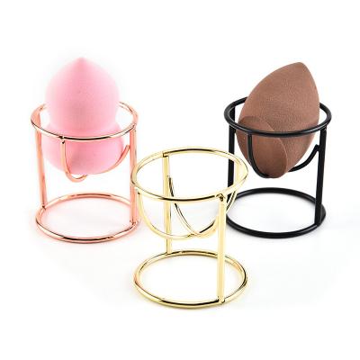 China Custom Stainless Steel Color Round Sponge Rack OEM Sponge Base Metal Dry Makeup Storage Rack for sale