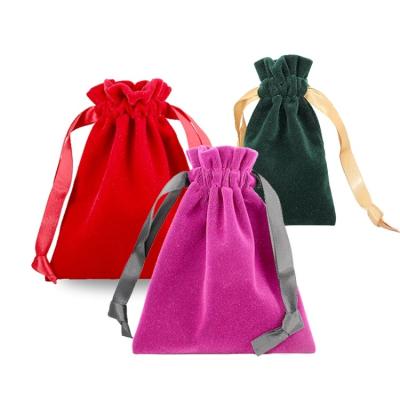 China The velvet/cotton/satin/suede etc. drawstring gift packaging bag suede jewelry pouch. with Logo Factory Custom Screen Printing customized 500pcs offered for sale