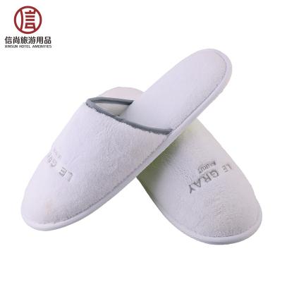 China High Quality Soft Coral Fleece Non-Slip Hotel Indoor Slippers for sale