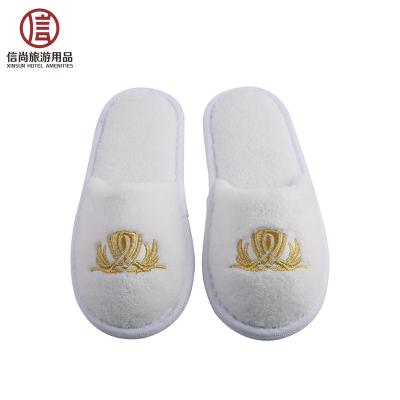 China Disposable Hotel Soft Slippers EVA Sole Plush Coral Fleece Wholesale for sale