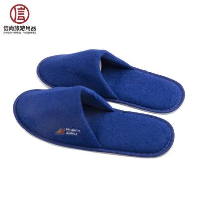 China Airline Soft High Quality Disposable Hotel Terry Towel Slippers for sale