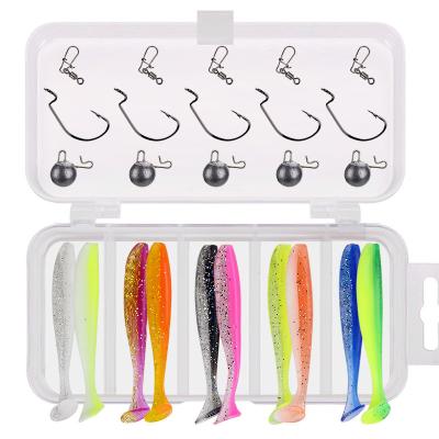 China ABS Wholesale Simulation Two Color T Tail Hook Crank Hook Sea Fishing Bait Freshwater Set for sale