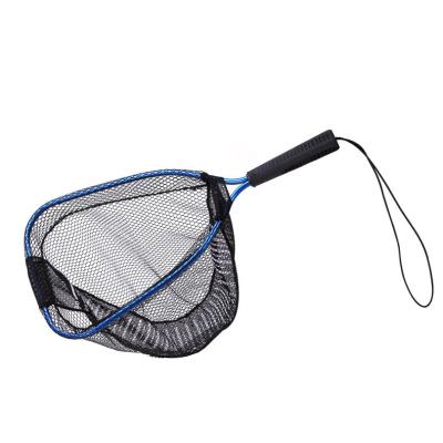 China Printed Label Aluminum Alloy Fly Fish Landing Material Fine Mesh Net Nylon Landing Net for sale