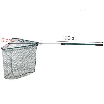 China Foldable Fish Landing Telescopic Aluminum Net Fishing Net Handle Pole Surface Plating Nylon Compact Fishing Net LZCW004-2 for sale