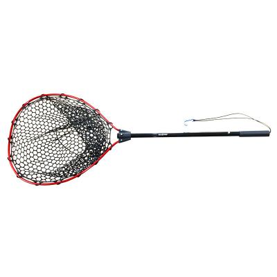 China Fishing Hunting Aluminum Alloy Rubber Soft Mesh Collapsible Fishing Landing Net for sale