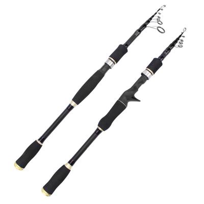 China Wholesale carbon fiber short-section lure rod remote possibility retractable type straight handle 2.7m portable carbon fishing rod for sale