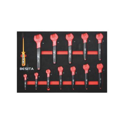 China Hot Selling Car Repair Product 13 Pcs 1000 VDE Insulated Hardware Tools Wrench Open End Tool Kits for sale