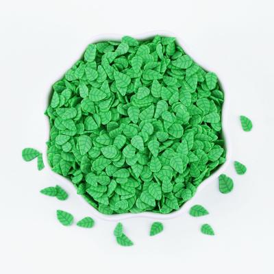 China Around the World Polymer Clay Sprinkles Slices 5MM Spring Green Leaves Easter Leaves for Clay Crafts Nail Tumbler Resin Fillers for sale