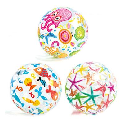 China Intex 59040 Beach Ball Family Fun Air Printing Animated Balls Inflatable Beach Balls For Kids for sale